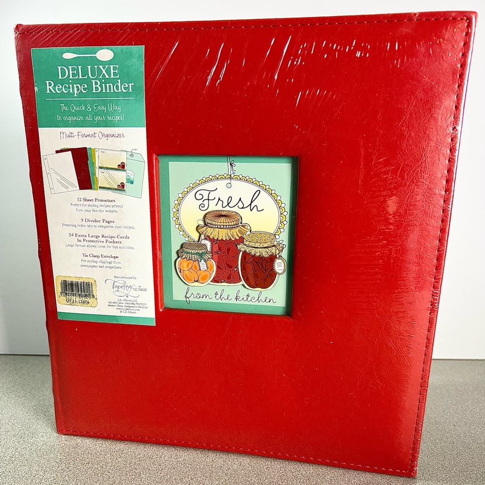 Rare‎ Tapestry Deluxe Kitchen Recipe Organizer w/Recipe Card New Sealed binder